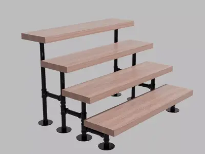 Industrial Pipe Fittings Plant Stand Low-poly 3D model