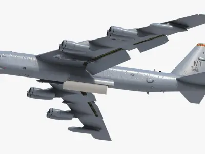 Boeing B52 Stratofortress Strategic Bomber Rigged 3D model