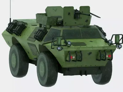 Armored Scout Recon Vehicle Military Army Game Ready Low-poly 3D model