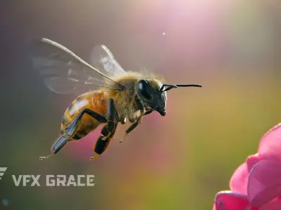 Honey bee Animated VFX Grace 3D model