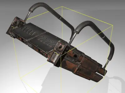 Futuristic Stairs - 6 - Rusty Textures Low-poly 3D model