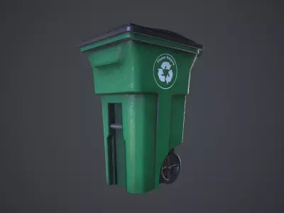 Trash bin Low-poly 3D model purchase