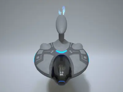 Spaceship Low-poly 3D model 2