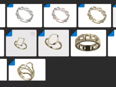 10 Collection of Simple Ring Part 02 3D print model