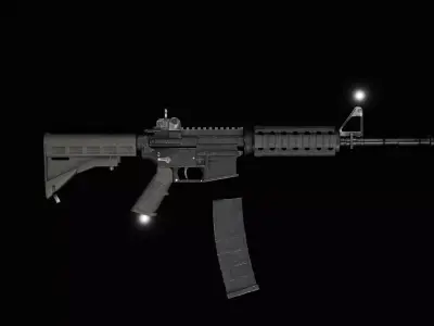 M4 Carbine   Game Ready 3D Model PBR Textures  Rigged Free low-poly 3D model