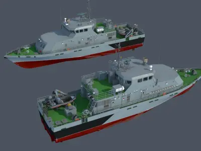 pr 21980 Grachonok-class anti-saboteur ship 3D model