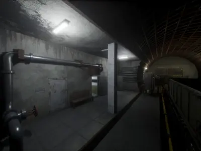 Modular Subway Tunnels for UE Low-poly 3D model