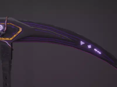 Stylized Scythe game ready Low-poly 3D model