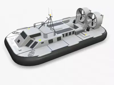 Passenger Hovercraft Low-poly PBR Low-poly 3D model