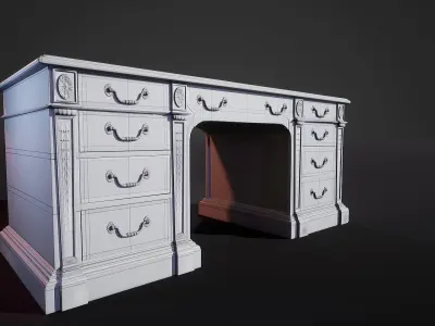 Victorian Desk Game-Ready Low-poly 3D model