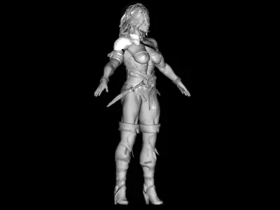 African Amazon Warrior 3D model