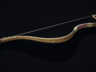 Medieval Short Bow Low-poly 3D model
