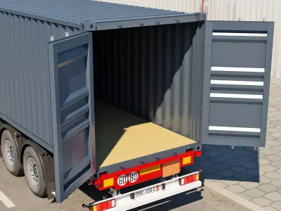 Semi-Trailer Container 3D model