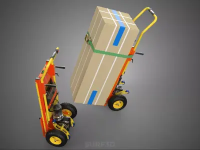 FOLDED TOE ELECTRIC HAND TRUCK STAIR CLIMBER RETRACTABLE HANDLE 3D model