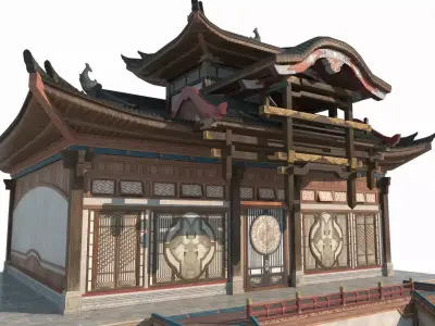 Asian Ancient Architecture Treasure Palace 3D model