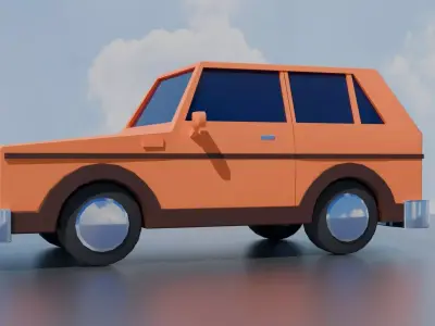 Station Wagon Car Low-poly 3D model purchase