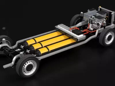 Hydrogen Fuel Cell Van Chassis 3D model