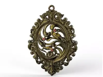 Vintage Oval Pendant 3D print model