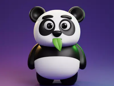 PANDA CARTON STYLISED 3D model