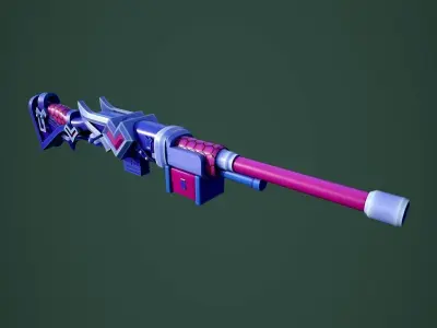 Stylized Rifle Low-poly 3D model