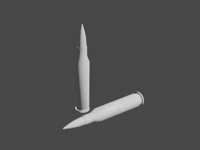 Ammo box and Ammo Low-poly 3D model