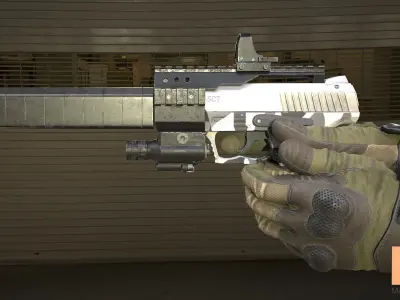 FPS ANIMATIONS SINGLE PISTOL Low-poly 3D model