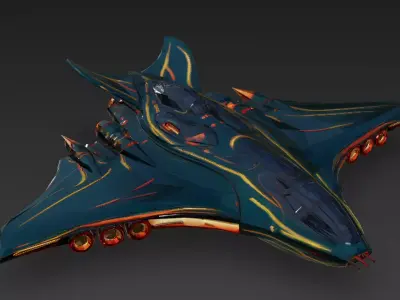 Futuristic Sci Fi Fighter Jets Pack 3D Models PBR Low-poly 3D model