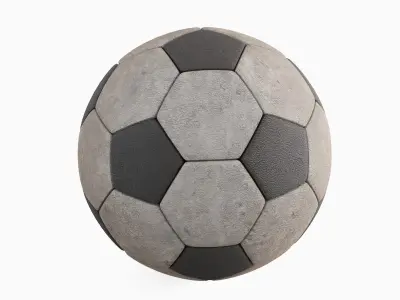 Old Leather Soccer Ball 02 3D model