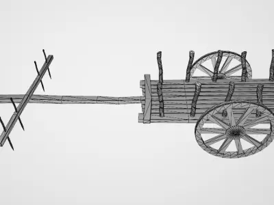 Cart for livestock animals Low-poly 3D model
