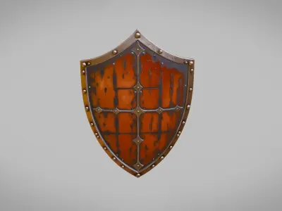 Medieval Shield for Games Low-poly 3D model