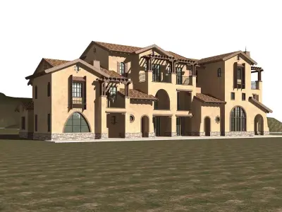 Villa mediterranean house design 3D model