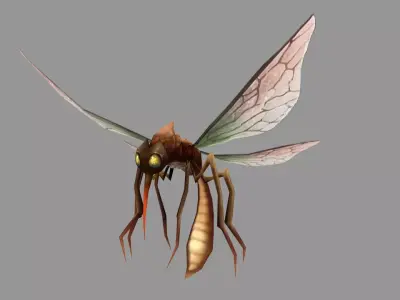 Cartoon Mosquito Monster Low-poly 3D model