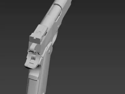 pistolet low-poly gun Low-poly 3D model