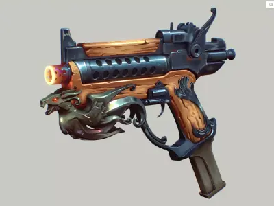handgun Low-poly 3D model purchase