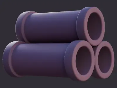 Lowpoly Pipes Stack 3D model