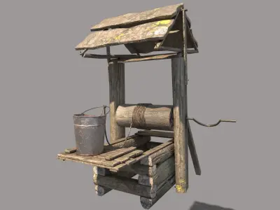 Wooden Water Well 3D model purchase