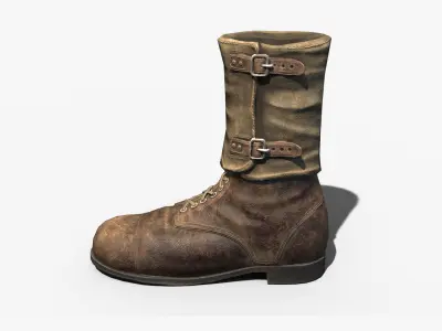 British soldier boots WW2 Low-poly 3D model