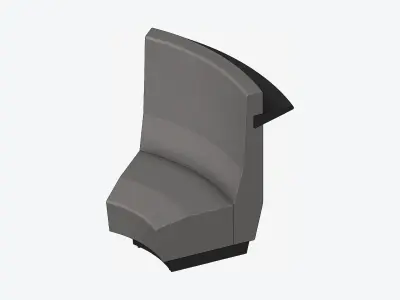 Seating - Contemporary - Blume - Closing - Round - High Back Low-poly 3D model