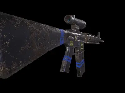 m16 low-poly ar - rifle Low-poly 3D model