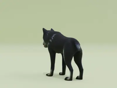 Wolf Black Animal Free low-poly 3D model