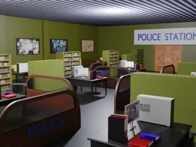 Police Station Interior  Low-poly 3D model