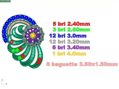 Diamond-Encrusted Brooch 3D print model