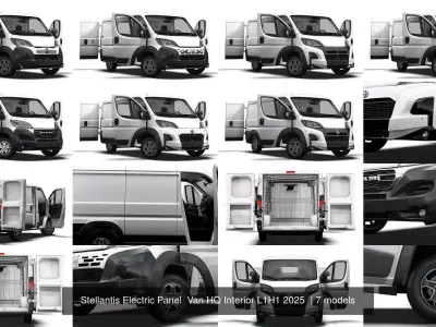 Stellantis Electric Panel  Van HQ Interior L1H1 2025  3D Model Pack