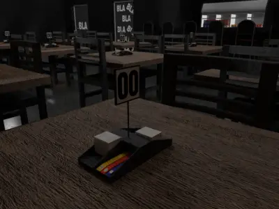 Restaurant - The Black Bar Low-poly 3D model