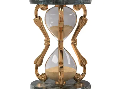 Hourglass01 gold hourglass 3D model