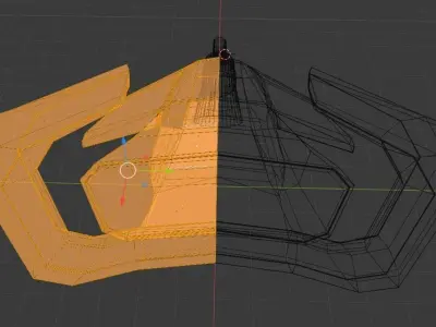 Futuristic car steering design concept 3D model Low-poly 3D model