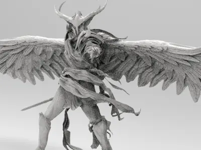 Angel warrior Stylized 3D model