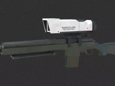M14 rifle and sci-fi sights Free 3D model
