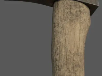 PBR Wood Axe Low-poly 3D model