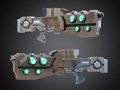 Futuristic Gun 3D model 6
